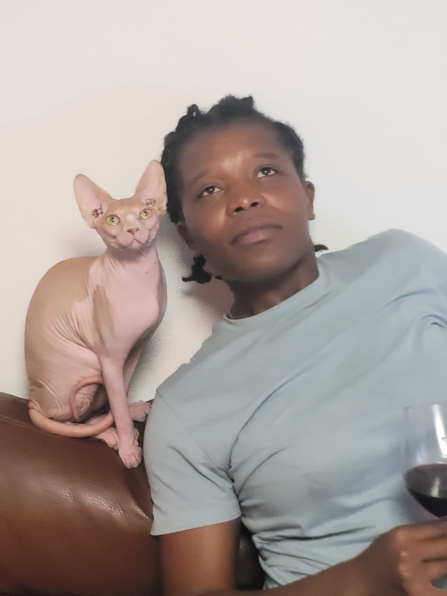 Natacha avec un Sphynx